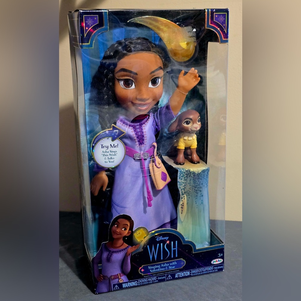 DISNEY Wish Singing Asha with Valentino & Star Doll NEW 15"